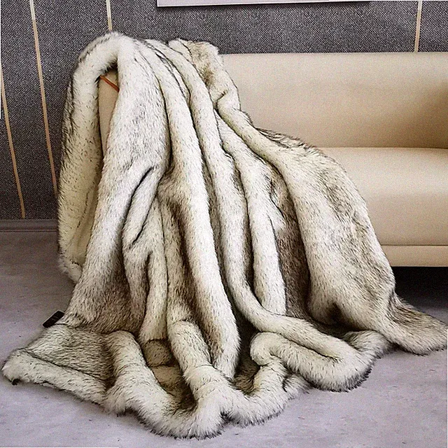 Luxury Faux Fur Throw Blanket Soft Plush Fleece Couch Bed Cover Multi Sizes
