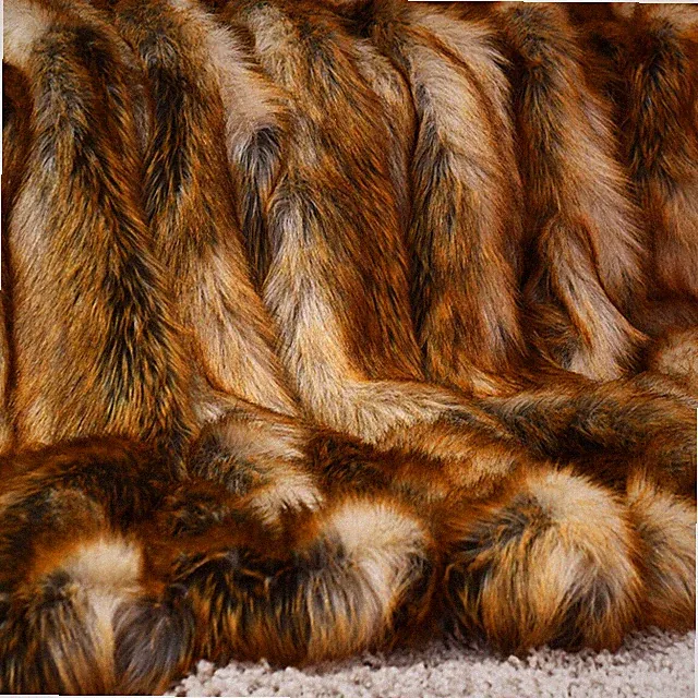 Luxury Faux Fur Throw Blanket w/ Reversible Design Couch Bed 84"x58"