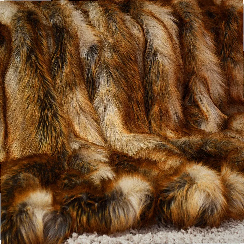 Luxury Faux Fur Throw Blanket w/ Reversible Design Couch Bed 84"x58"