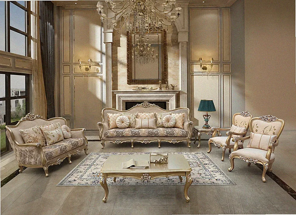 Luxury French Provincial Living Room Set – 6-Piece Designer Collection