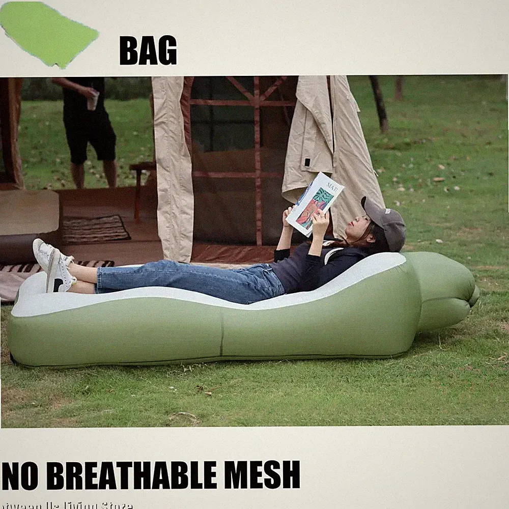 Luxury Inflatable Sofa Bed - Extra Wide Non-Roll Design for Beach, Garden & Indo