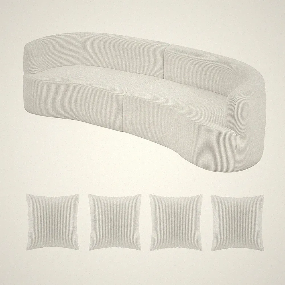 Luxury Modern Cloud Plush Sectional Sofa, 112" Curved Modular Couch with 4