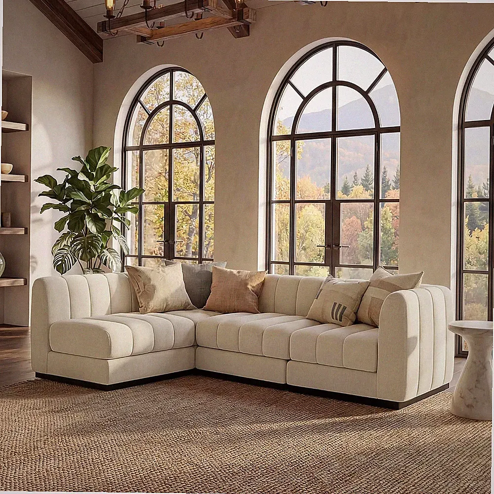 Luxury Modern Sofa, L Shaped Modular Sectional Couch, Deep Seat Sofas, Minimalis