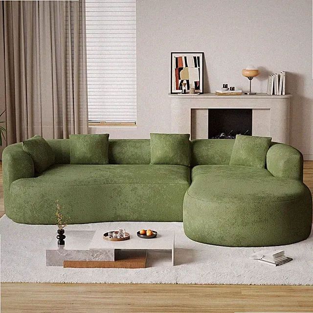 Luxury Modern Tight Curved Back Sofa, 111" Minimalist Style Comfy Couch for Livi