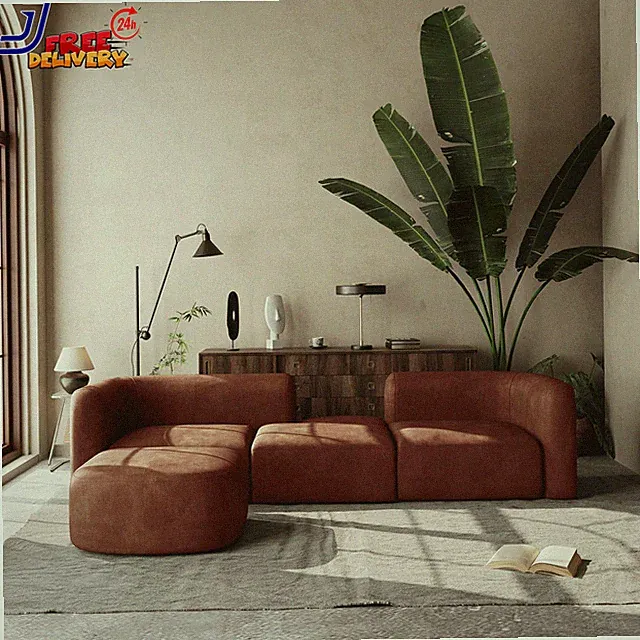 Luxury Modern Tight Curved Back Velvet Sofa Comfy Couch for Living Room NEW