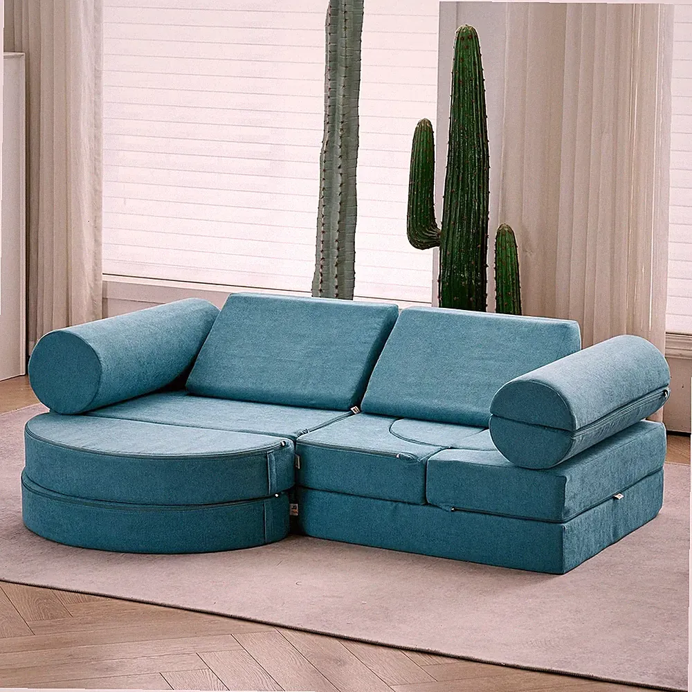 Luxury Modular Foam Couch for Kids & Adults - Playhouse Set (Teal)