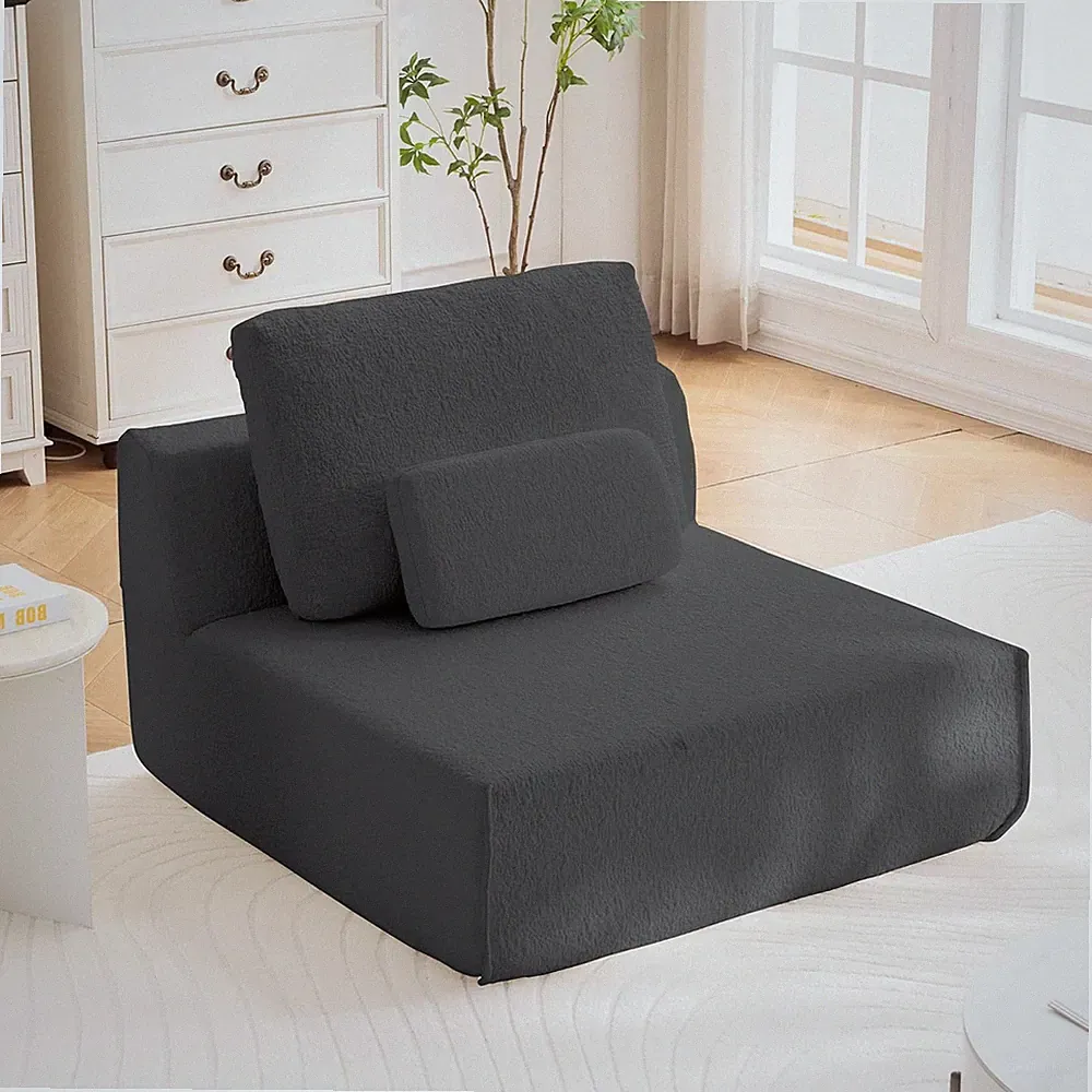 Luxury Modular Sectional Sofa - Convertible Foam Couch for Living Room (Grey)