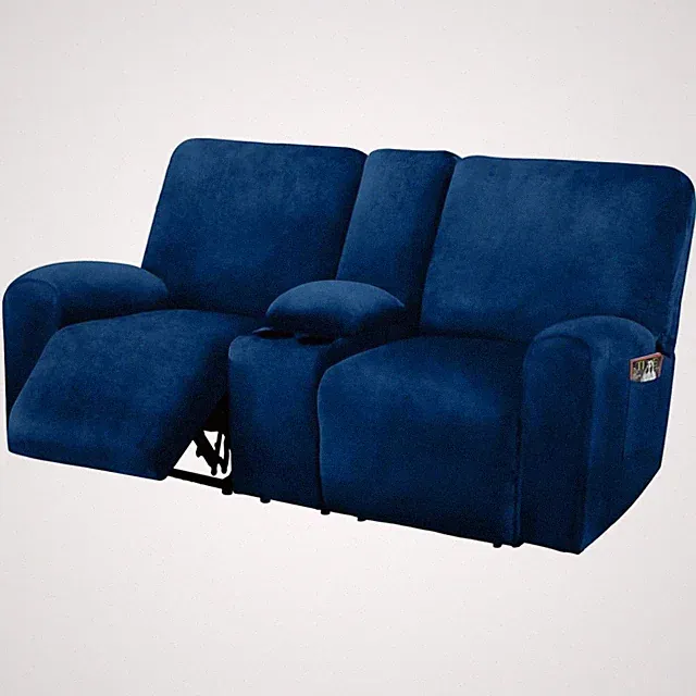 Luxury Navy Velvet Loveseat Slipcover with Non-Slip Design – Perfect Protection