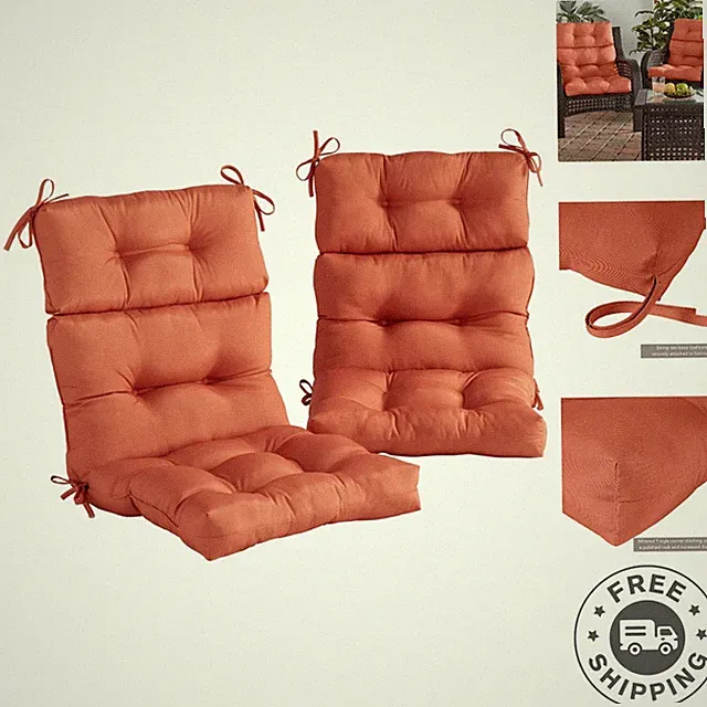 Luxury Outdoor 44" x 22" Chair Cushions Set of 2 - Fade & Stain Resistant