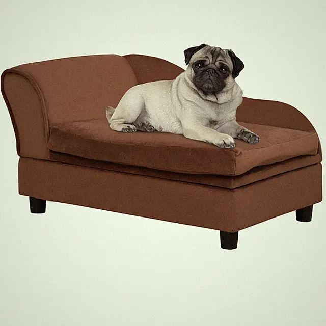 Luxury Pet Sofa Bed with Storage, Modern Couch for Small Dogs & Cats, Plush
