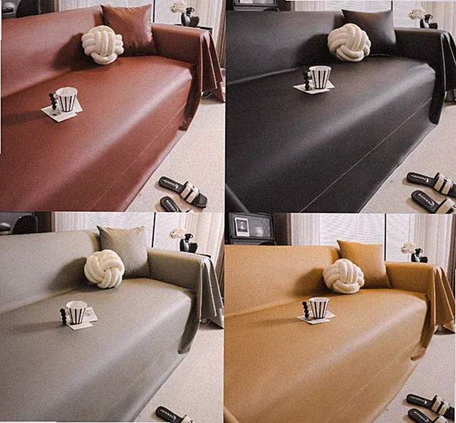 Luxury PU Leather Waterproof Sofa Cover Non-Slip Couch Protector for 2/3/4 Seat