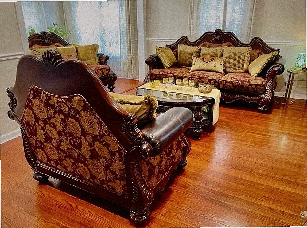 Luxury Royal Sofa Set - 2 Sofas, 1 Loveseat Chair, & Coffee Table