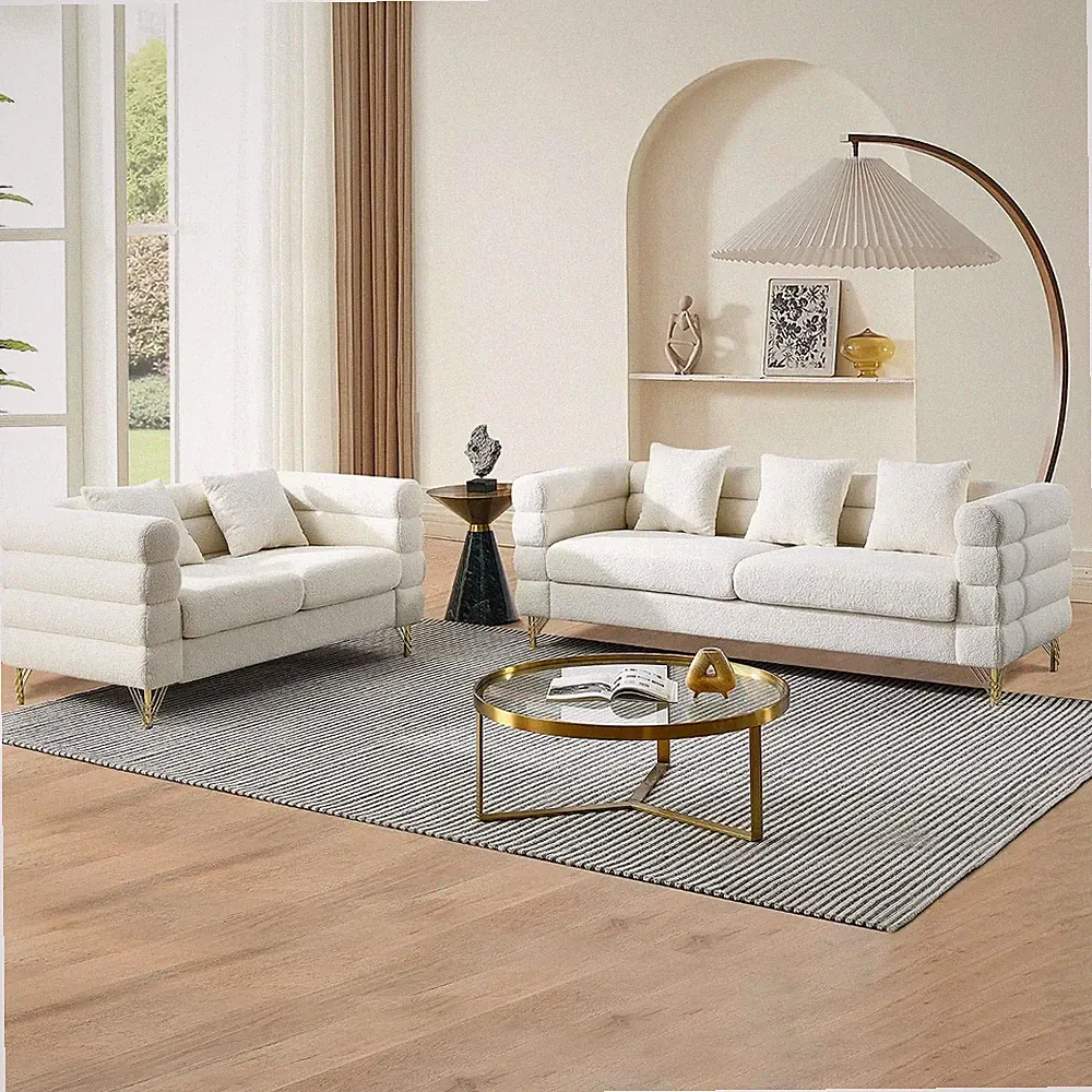 Luxury Teddy Sofa Set for Living Room, Modern Decor Furniture Sectional Sofa, 3