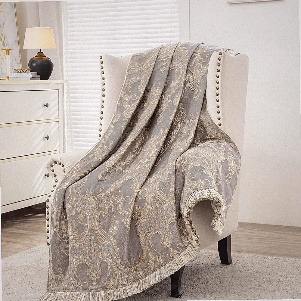 Luxury Throw Blanket for Bed Sofa, Jacquard Bed Throws Soft Lightweight Velve...