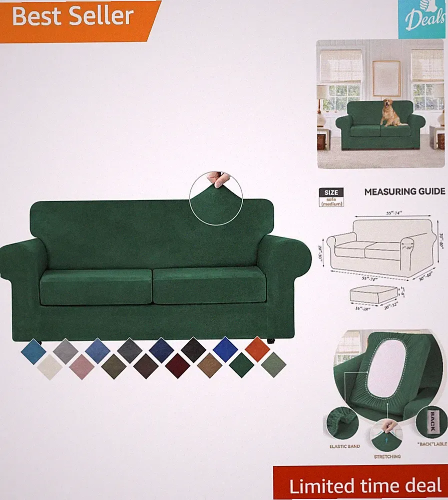 Luxury Velvet Couch Slipcovers for Medium Sofas - Decorative and Protective