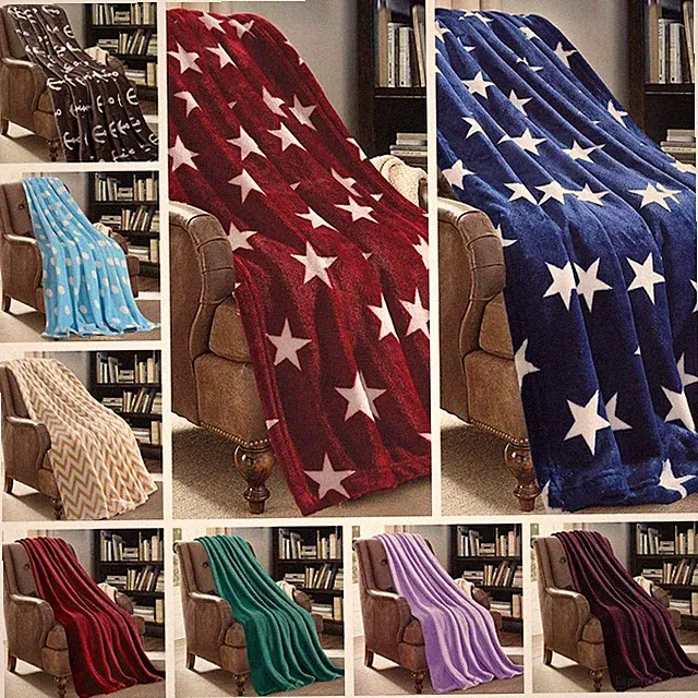 Luxury Warm Soft Flannel Fleece Throw Blanket Sofa Bed Blankets Travel Throw
