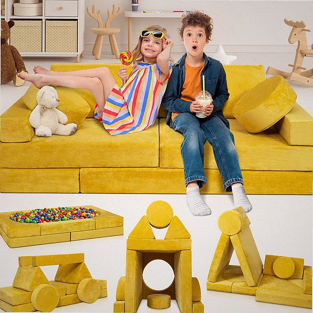 LX15 14pcs Modular Play Couch, Sectional Sofa, Fortplay Bedroom and Playroom...