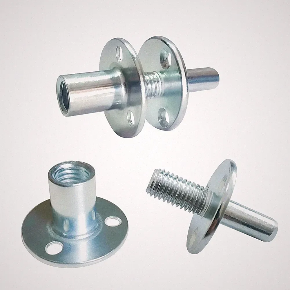 M12 Metal Bed Post Connector T-Nut Set 2 Sets for Furniture Sofa Hardware