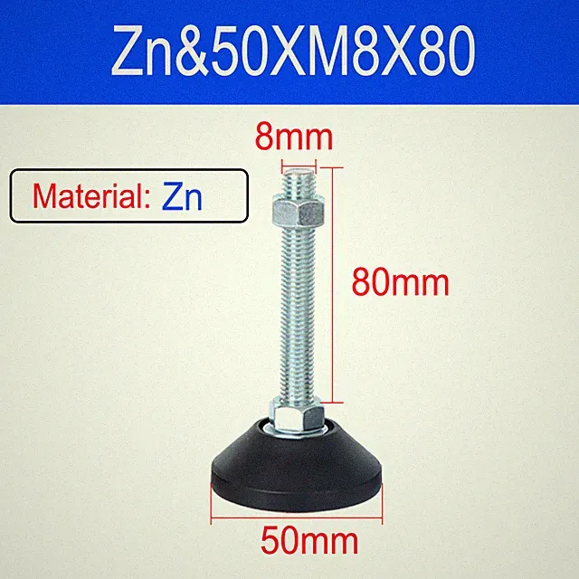 M6 M8 M10 - M24 Levelling Height Adjustable Machine Furniture Feet with Lock Nut