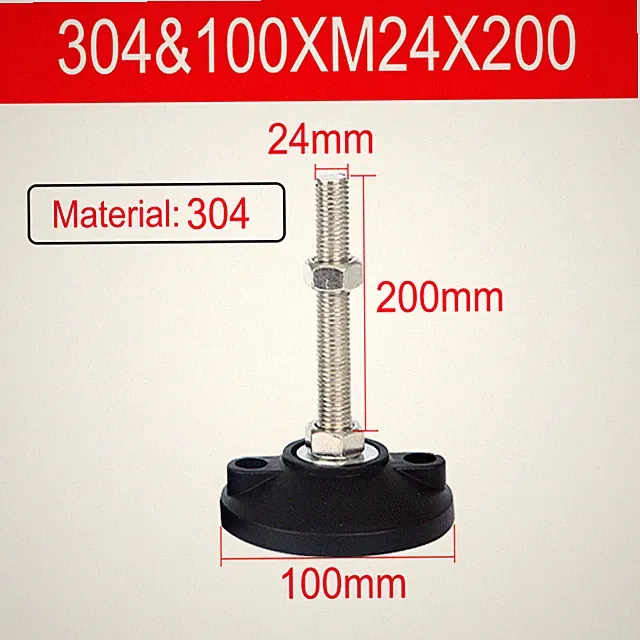 M6 M8 M10 - M24 Levelling Height Adjustable Machine Furniture Feet with Lock Nut