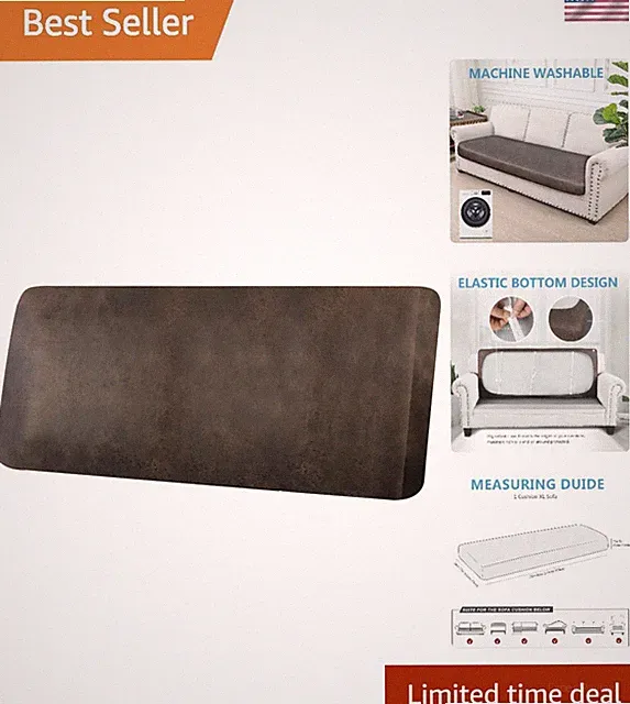 Machine Washable Leather Look Cushion Cover - Durable Protection for Sectionals