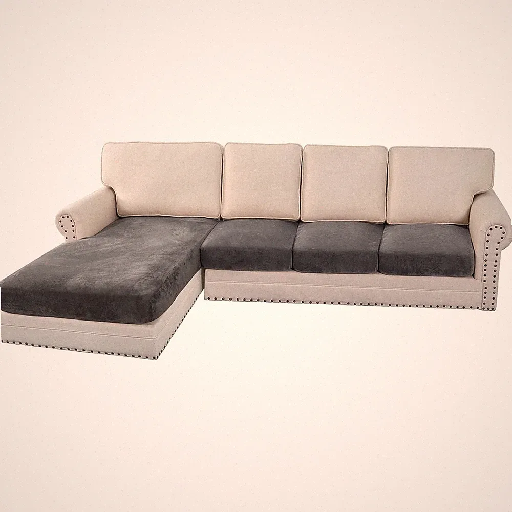 Machine Washable Velvet Sectional Sofa Covers – 4-Piece Cushion Protection Set