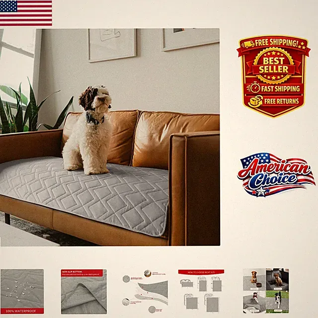 Machine Washable Waterproof Couch Cover - Anti-Slip Blanket for Pets (30" X 70")