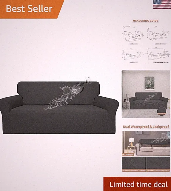 Machine Washable Waterproof Slipcover - Stylish Protection for Your 3-Couch Sofa