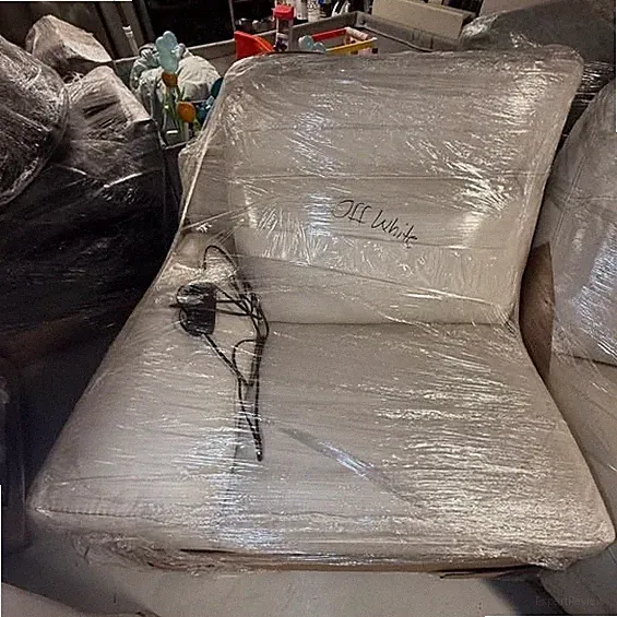 Macy’s Off-White Leather Modular Sectional – 2-Piece Set (Power + Armless)