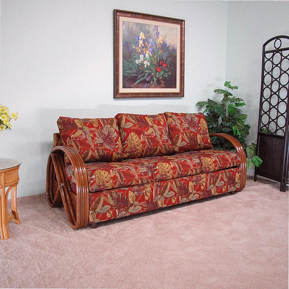Made in USA Premium Quality Rattan Queen Sofa Sleeper Bed