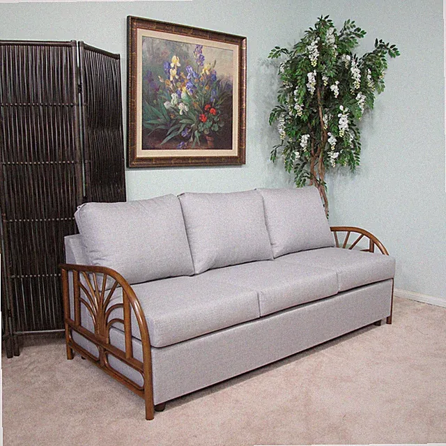 Made in USA Rattan Queen Sofa Sleeper Bed