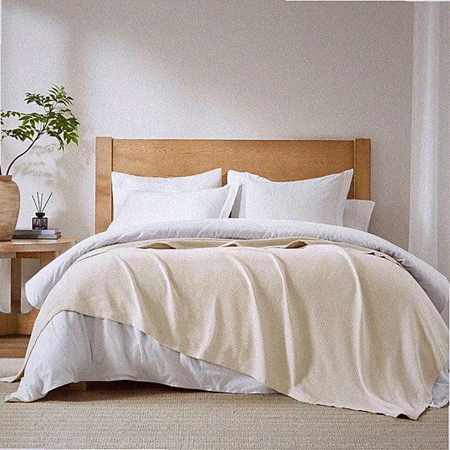 Madison Park Cotton Luxury Blanket, Soft and Cozy 100% Cotton for Bed or Couch