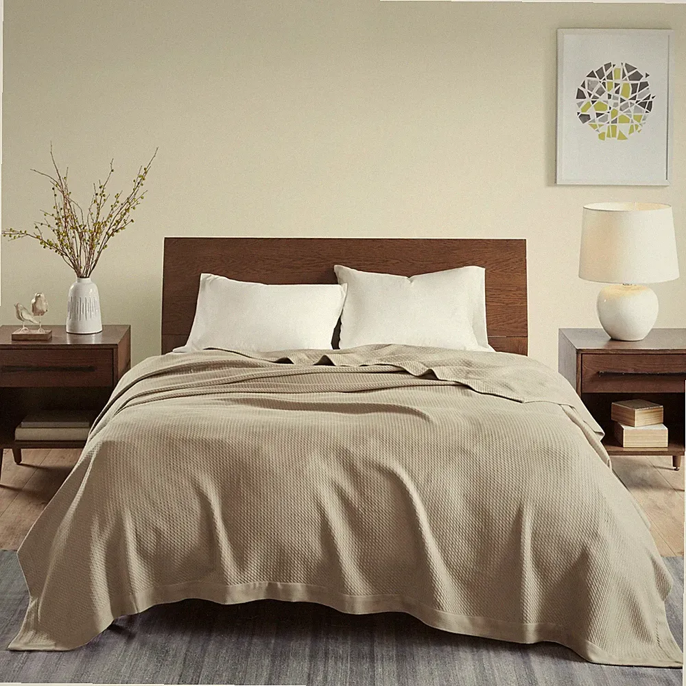 Madison Park Cotton Luxury Blanket Soft Cozy 100%Egyptian Cotton for Bed or Sofa