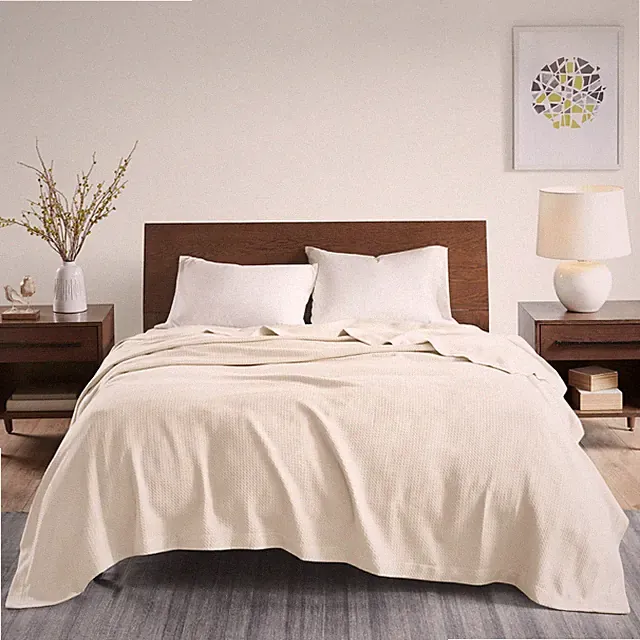 Madison Park Cotton Luxury Blanket Soft Cozy 100%Egyptian Cotton for Bed or Sofa