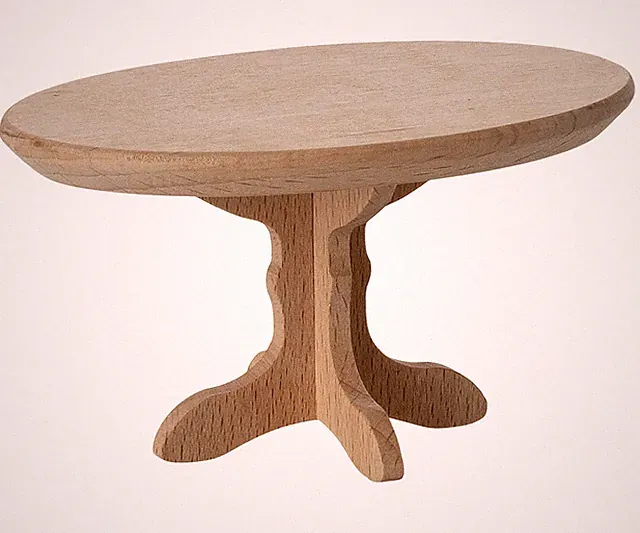 Maileg Oval Coffee Table, Mouse - Nature New in Box