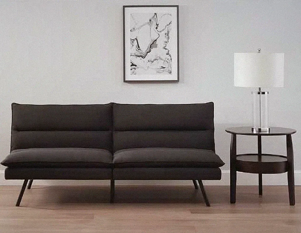 Mainstays Pillow Top Futon Convertible Sofa Bed Black Memory Foam 71" Modern