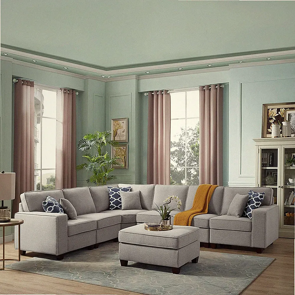 Maison Sectional Modular Sofa with Ottoman for Living Room, Apartment, Bedroom