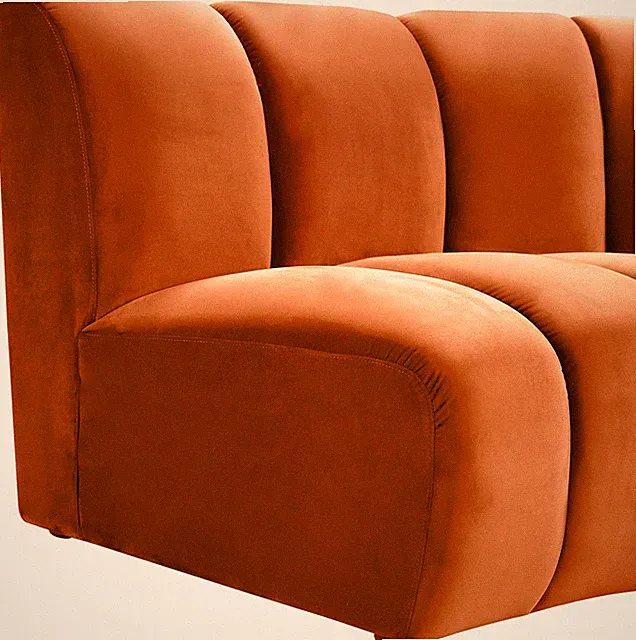 Maklaine 12-Piece Contemporary Velvet Modular Sectional in Mahogany