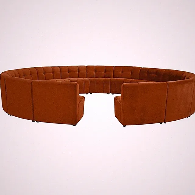 Maklaine 15-Piece Modular Contemporary Velvet Sectional Sofa in Mahogany