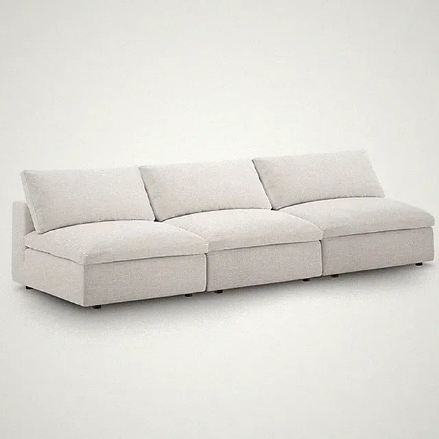 Maklaine Down Filled Overstuffed 3-Piece Armless Sectional Sofa