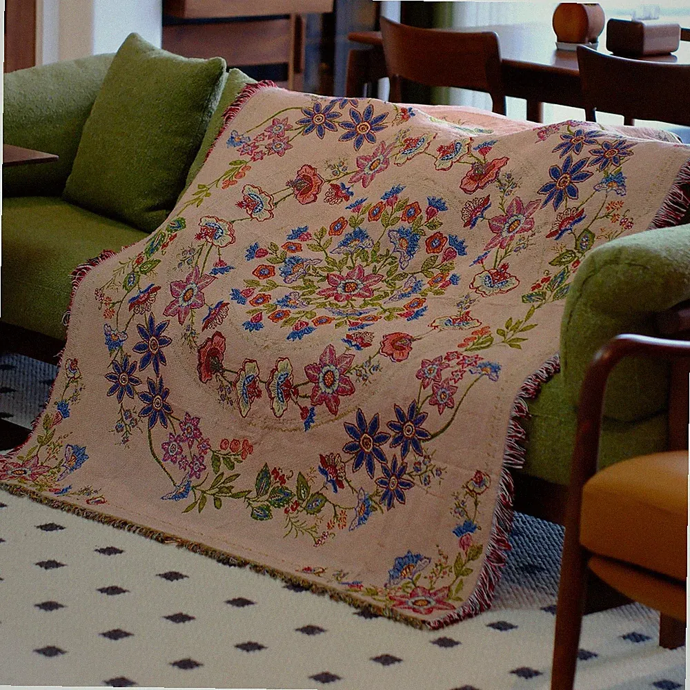 Mandala Flower Boho Throw Blanket for Couch Bed Chair Lounge Hippie Room Deco...