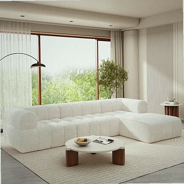Mania 122" Modular L-Shape Sofa Couch with Chaise Lounge, Modern Sectional Sofa