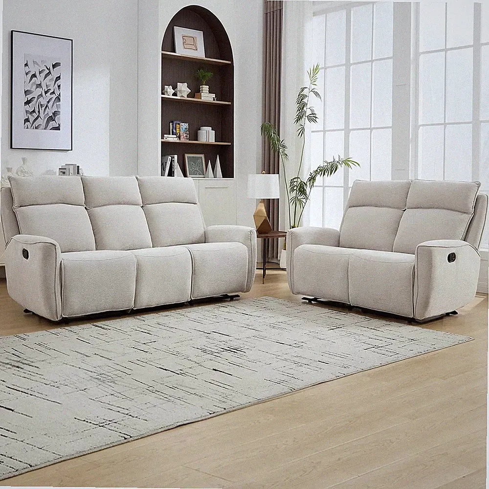 Manual Loveseat Recliner Sofa Set, Wall-Hugger Reclining Living Room Furniture S
