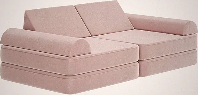 Marlowe Modular Foam Kids Play Couch, 6 Soft Sectional Sofa Pieces, Convertible