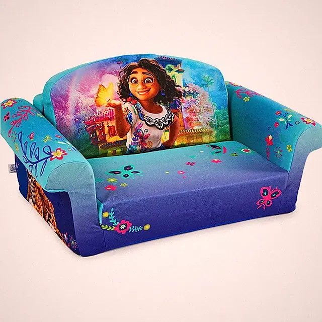 Marshmallow Furniture Kids 2-in-1 Flip Open Foam Compressed Sofa Bed, Encanto