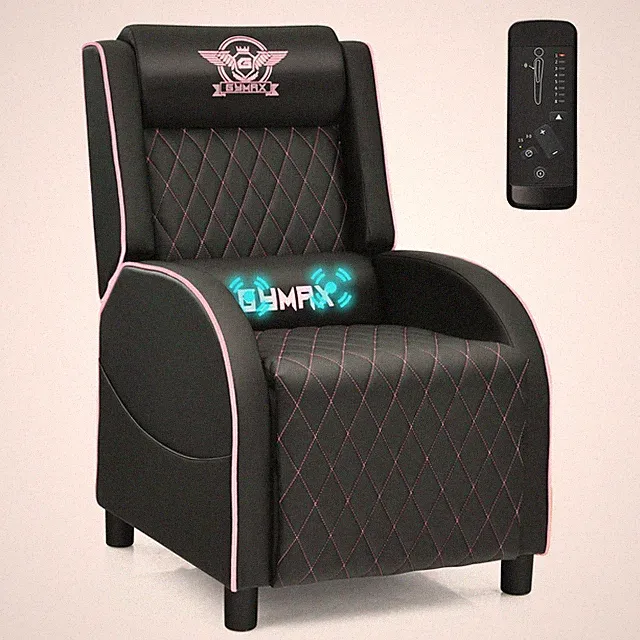 Massage Gaming Recliner Chair Leather Single Sofa Home Theater Seat Pink