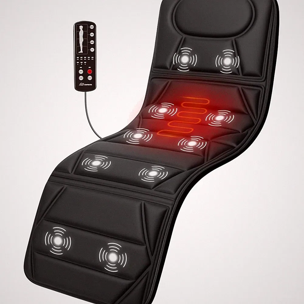 Massage Mat with Heat Vibration Back Full Body Massager for Bed Sofa Chair