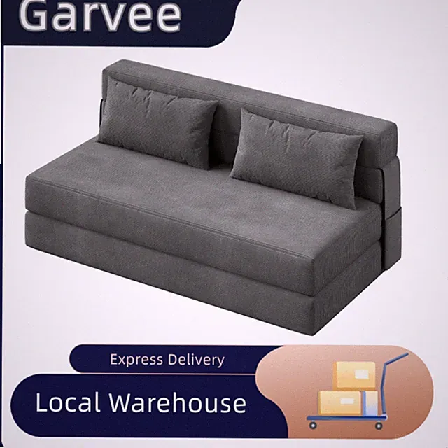 Matching Pillow Comes With This 4‑in‑1 Folding Sofa Bed, Dark‑Gray Tufted Floor‑