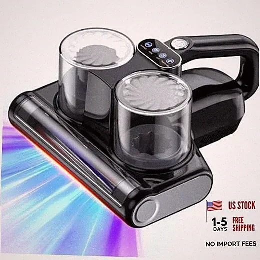 Mattress Vacuum Bed Vacuum Cleaner 16Kpa Suction 253.7nm UV-C Pitch-black