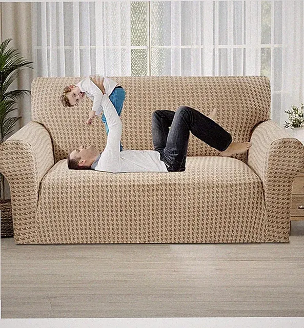 MAXIJIN Stretch Loveseat Couch Cover for 2 Cushion Couch (55"-69" Washable Sofa
